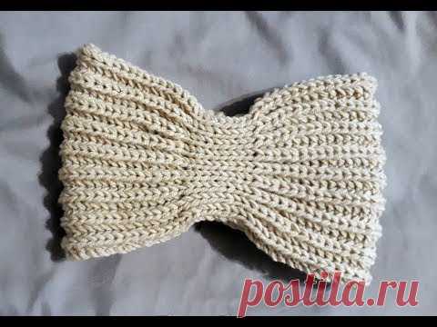 Повязка Бабочка. Вязание спицами. Мастер-Класс