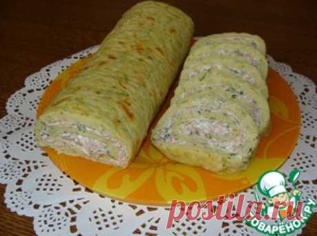 Кабачковый рулет с сыром и ветчиной - кулинарный рецепт