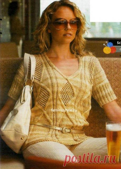 Вязание спицами пуловера со спущенным плечом / Рукоделие / Домоводство / Женские секреты / Женский стиль