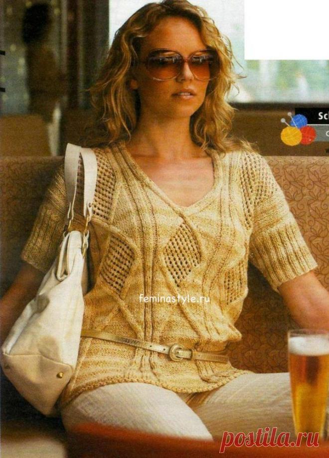 Вязание спицами пуловера со спущенным плечом / Рукоделие / Домоводство / Женские секреты / Женский стиль