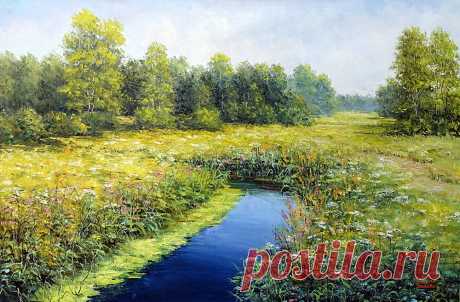 Край березовый, необъятный... Художник Синев Евгений.