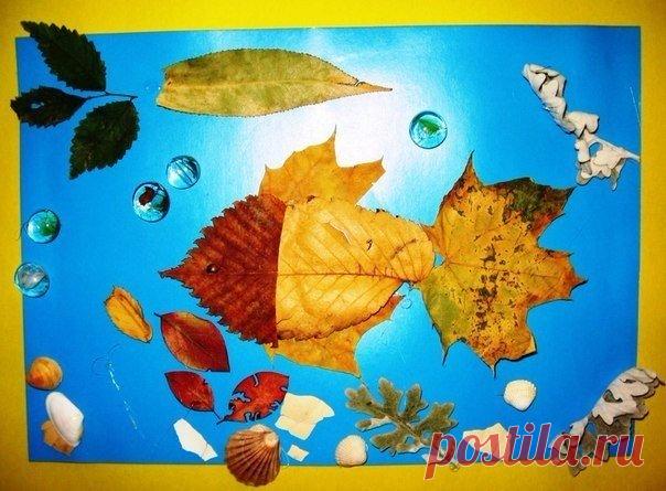 Аппликации из осенних листьев