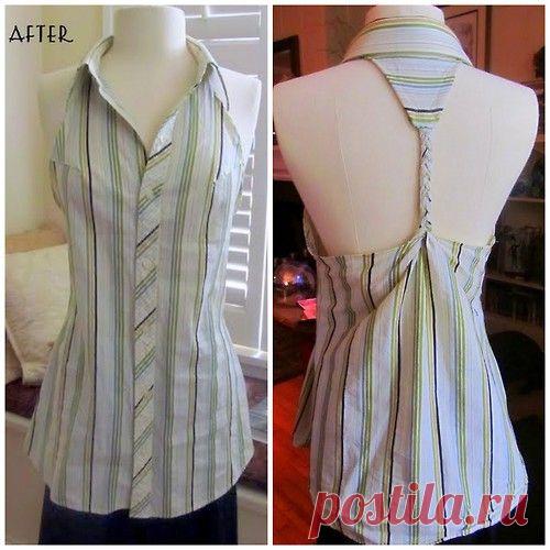 Летний топ из рубашки
