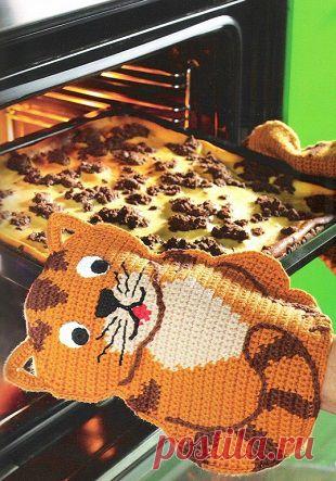 Прихватка Кот крючком