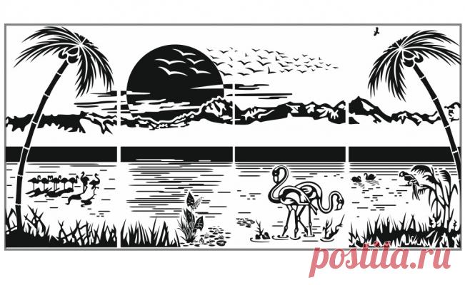 Пескоструйный рисунок Пейзаж №96