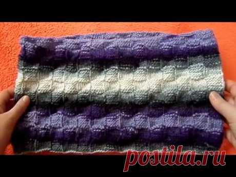 Вязаный шарф снуд, хомут круговыми спицами. Вязание спицами. Knitting(Hobby)