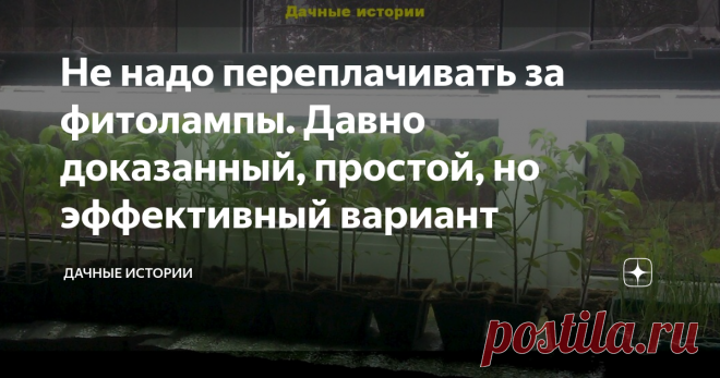 Не надо переплачивать за фитолампы. Давно доказанный, простой, но эффективный вариант