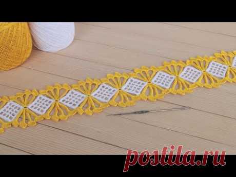 ЛЕНТОЧНОЕ КРУЖЕВО вязание крючком МАСТЕР-КЛАСС Crochet Tape Lace Tutorial