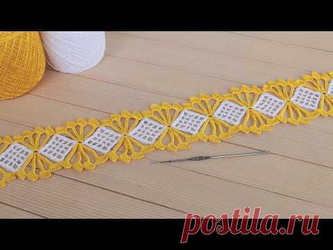 ЛЕНТОЧНОЕ КРУЖЕВО вязание крючком МАСТЕР-КЛАСС Crochet Tape Lace Tutorial