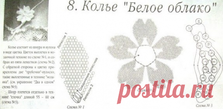 колье белое облако