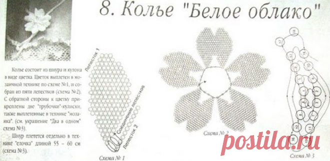 колье белое облако