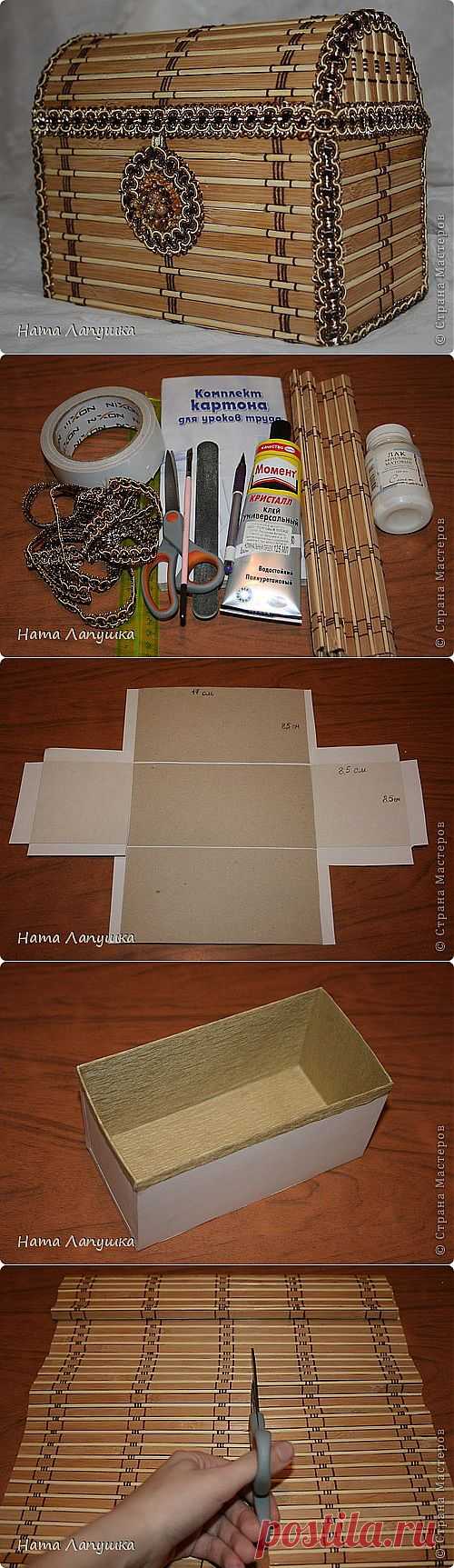 Сундучок из деревянной салфетки.