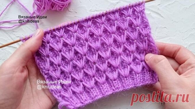 Невероятно красивый узор спицами!