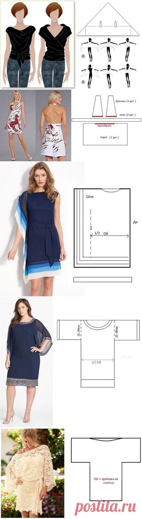 Эффектные блузоны и платья из одного полотна