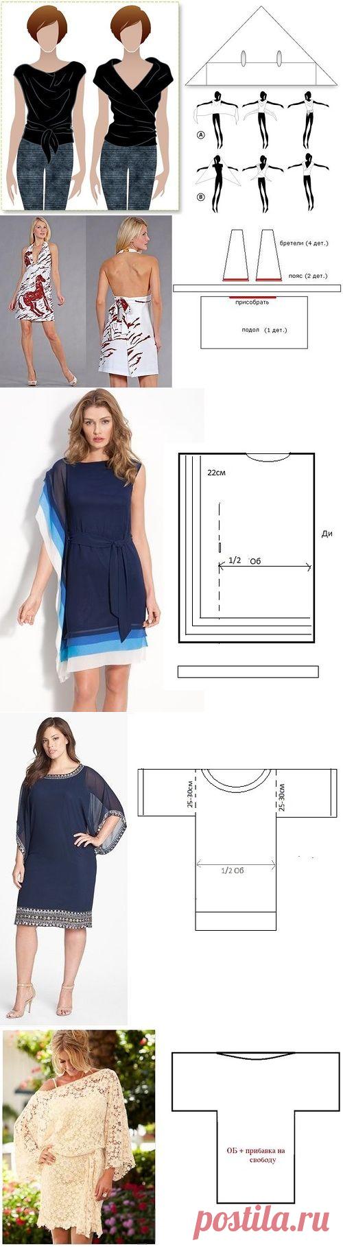 Эффектные блузоны и платья из одного полотна