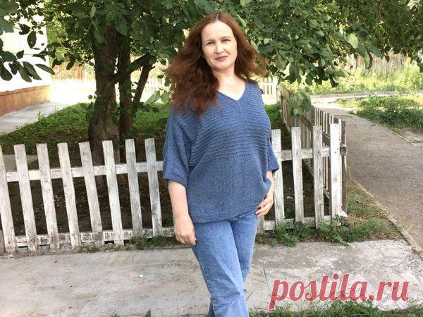 Вяжем летний пуловер спицами из буретного шелка | Журнал Ярмарки Мастеров