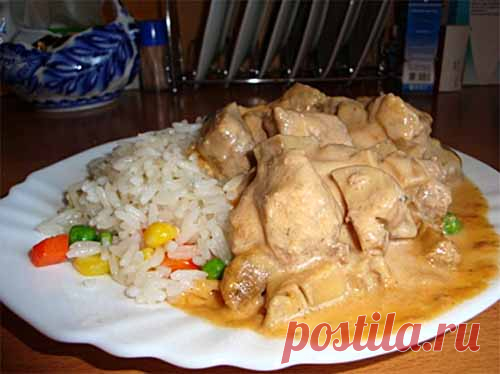 Мясо в сырном соусе