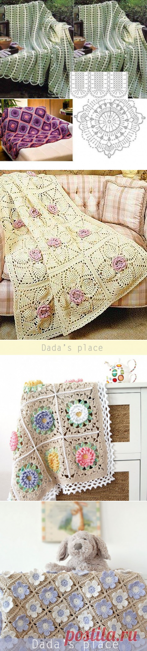 Оригинальные пледы крючком. Подборка из интернета.