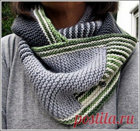 Модные шарфы-СНУДЫ (Snood) спицами 5. Идеи и описания.11 моделей