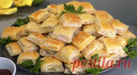 «Муж был в восторге, а гости просили рецепт»: вкусная закуска из слоёного теста (обязательно приготовлю на Новогодний стол) | Академия Вкуса | Дзен
