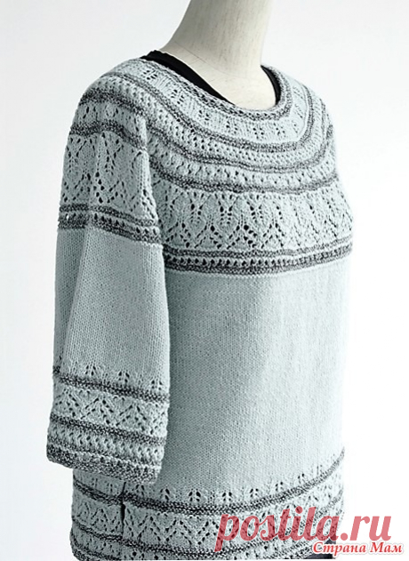 Джемпер с круглой кокеткой. Спицы. https://www.liveinternet.ru/
