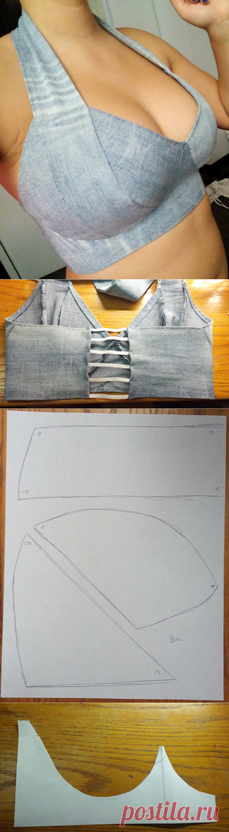 Crafting with Fifi: Bra / Halter Top From Left Over Jean Legs