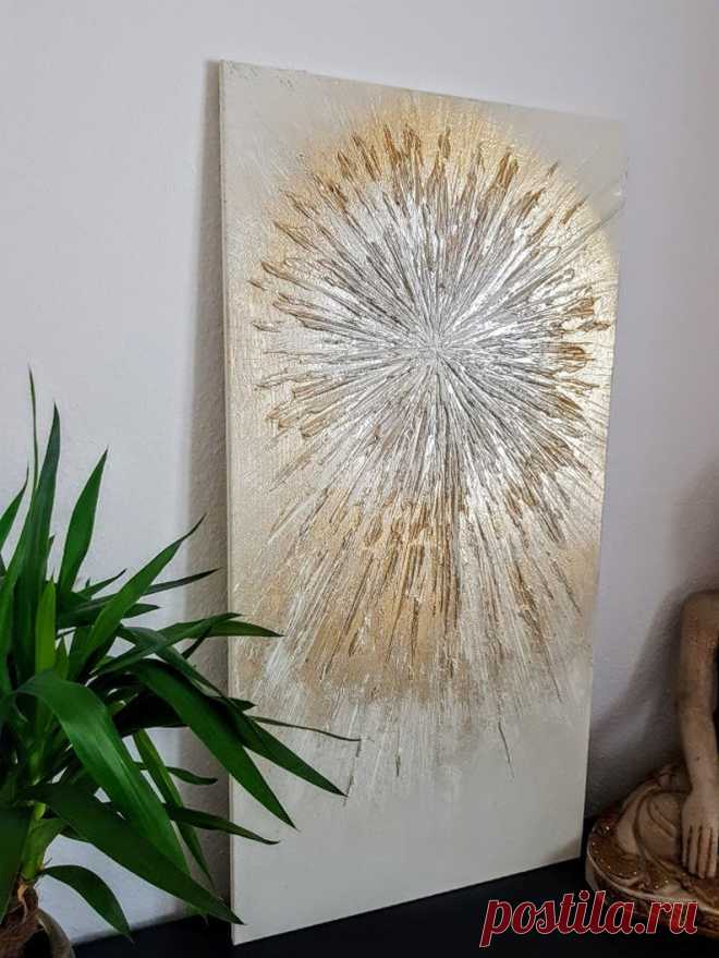Strukturbild JEAN SANDERS Spirale gold silber beige creme | Etsy