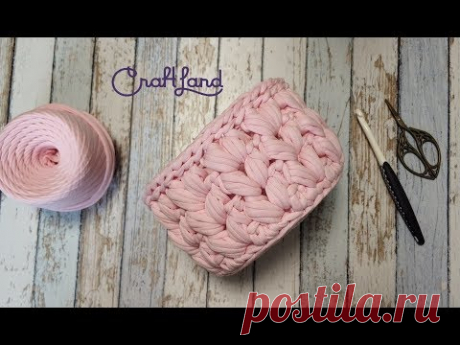 Корзинка новая зефирка из трикотажной пряжи (мастер-класс)