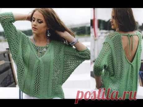 Пуловер с Открытой Спиной Спицами - 2019 / Pullover with Opened Backs