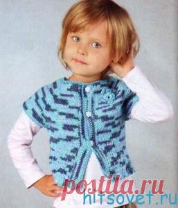 Детский жакет крючком на 3-4 года
