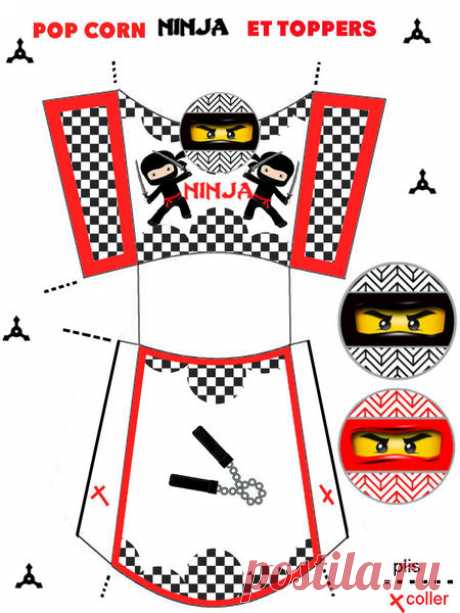 MAITRE NINJA tout noir - 1 et 2 et 3 DOUDOUS * PATRONS* PATTERNS * GABARITS FETE A THEMES POUR ENFANTS