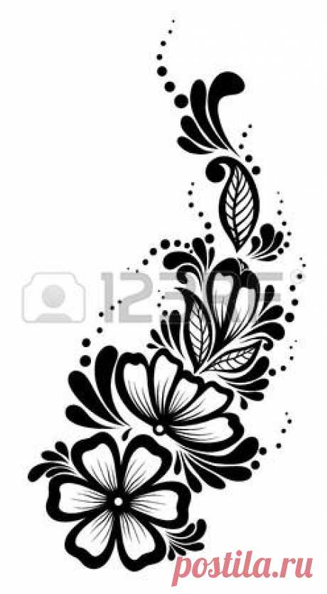 Krásný Květinový Vzor, ​​designový Prvek Ve Starém Stylu Royalty Free Kliparty, Vektory A Ilustrace. Image 25041944.