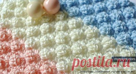 Объемный узор &quot;Попкорн&quot; крючком (МК, схема)