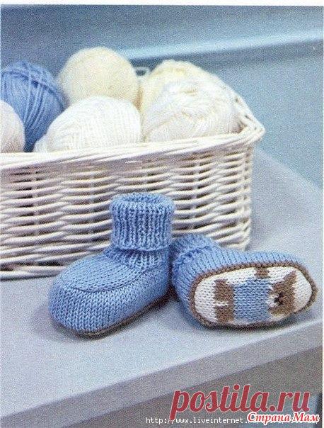 * Пинетки и кофточка с медвежонком - Жаккард - Страна Мам