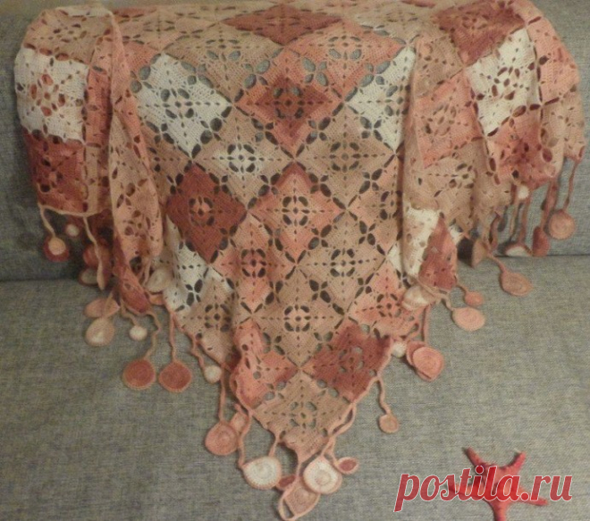 Роскошная шаль крючком