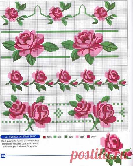 Схемы вышивки крестиком. Вышивка розы крестиком | Laboratory household