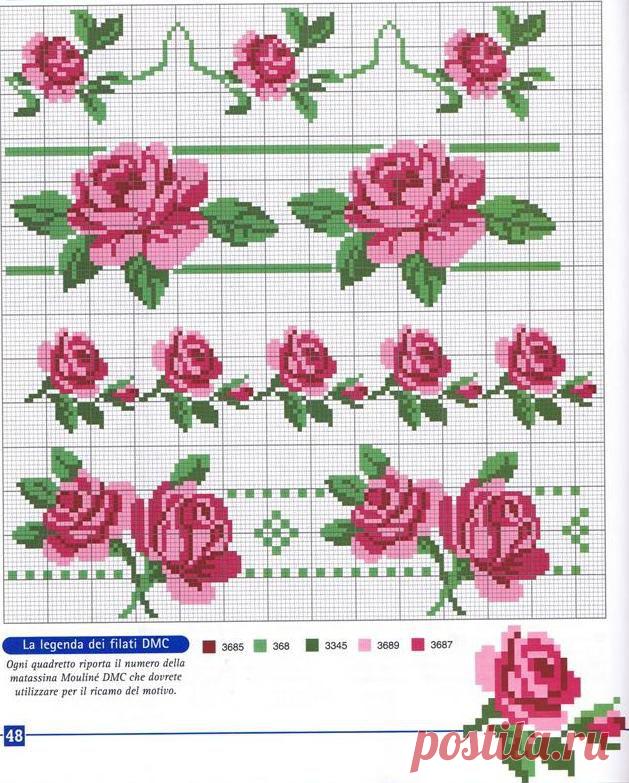 Схемы вышивки крестиком. Вышивка розы крестиком | Laboratory household