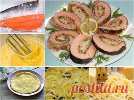 Рулет из горбуши
В данный момент, горбуша стала дешевле курицы и многие стали включать её в свой рацион.
Предлагаю вам приготовить из этой доступной и полезной рыбы очень вкусный рулет.
Ингредиенты:
800 г филе горбуши (с кожей),
1 головка репчатого лука,
100 г сыра твердого сорта,
пучок укропа,
1 курное яйцо,
соль, специи для рыбы и молотый чёрный перец по вкусу.
Приготовление:
1. Если у вас нет готового филе горбуши. То его необходимо приготовить, для этого, из горбуши уд...