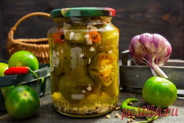 Зеленые помидоры маринованные с хреном и чесноком. Пошаговый рецепт с фото — Ботаничка