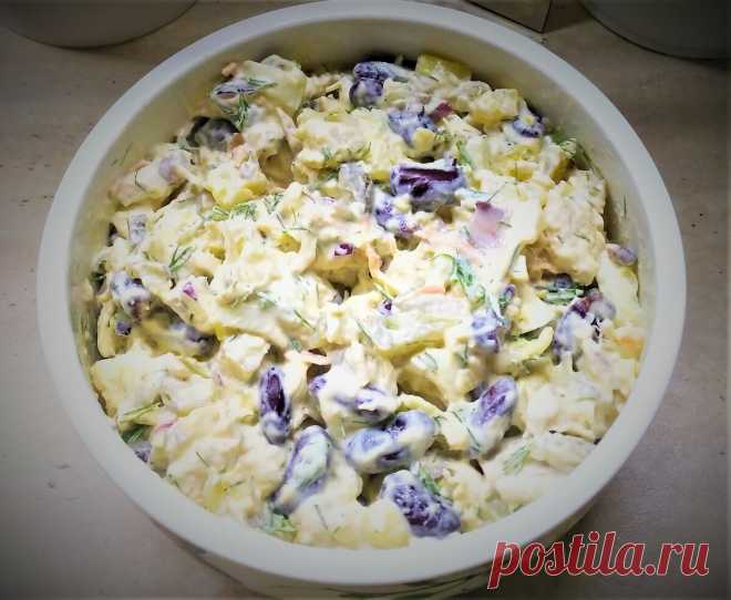 Вкусный и сытный салат, из простых ингредиентов. Оливье больше не захочется. | 