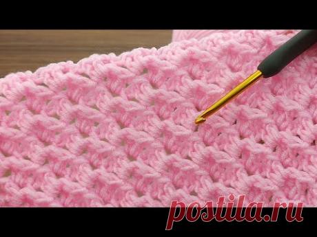 Amazing 💯👌pink color Very easy crochet filled pistachio baby blanket model online tutorial