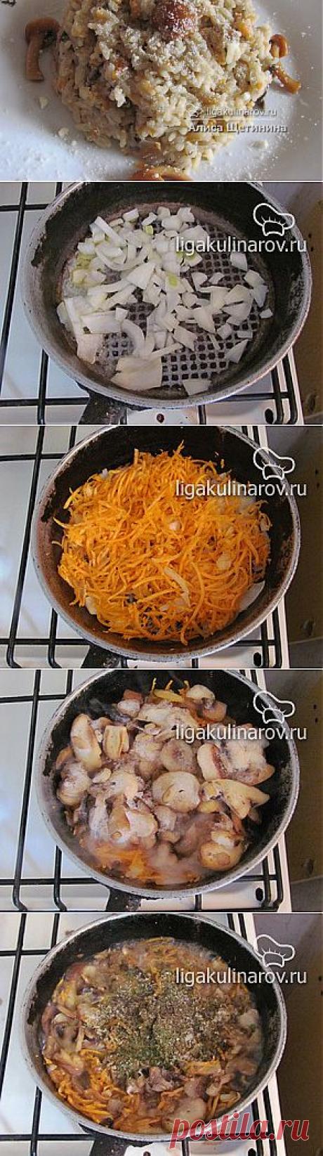 Ризотто с грибами и морковью, рецепт пошаговый от Лиги Кулинаров. Рецепт ризотто с грибами и морковью, рецепты Лиги Кулинаров.