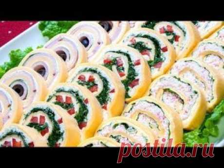 Праздничная закуска «Сырные рулетики»: 3 вкусных рецепта