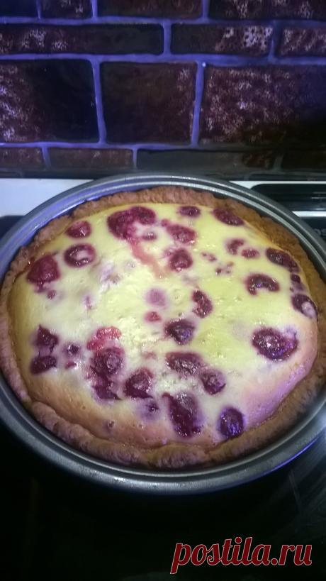 заливной йогуртовый малиновый пирог | 4vkusa.ru