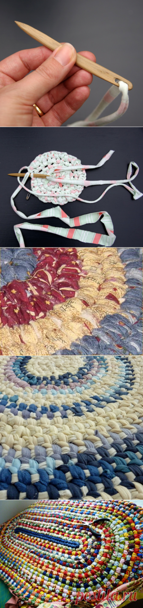 Toothbrush rugs - вязание &quot;иглой&quot; коврика