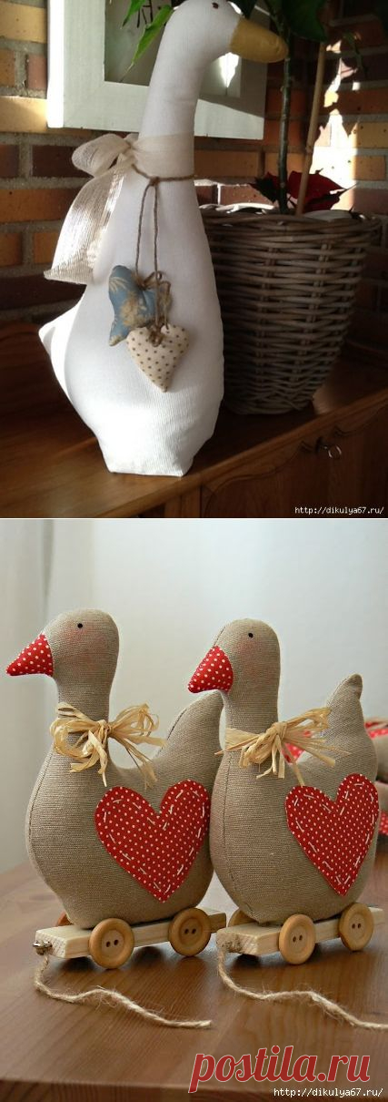 Гуси, утки из ткани