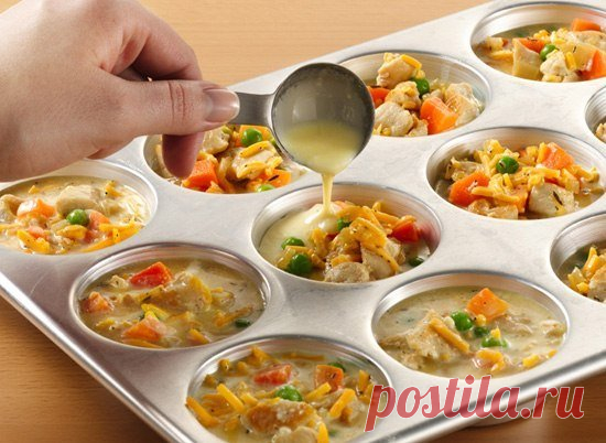 Чудные маффины с овощами и курицей — Готовим с любовью
