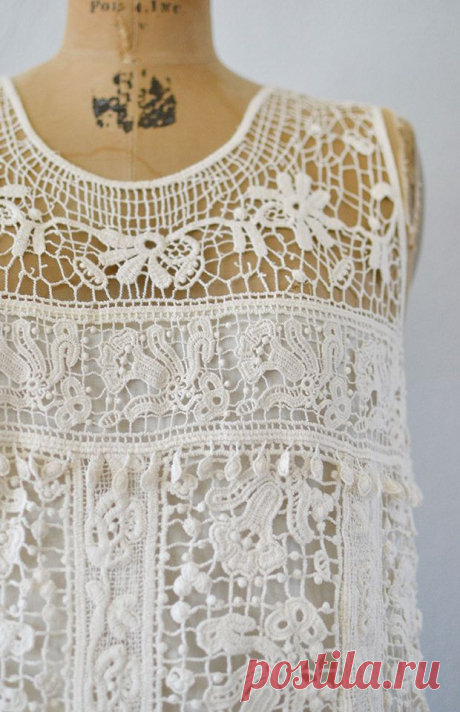 vintage flapper inspired crochet tassel trim dress : ADORED | VINTAGE, Vintage Clothing Online Store