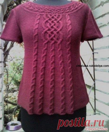 Красивая туника спицами Красивая туника спицами. Женская туника с косами и описанием