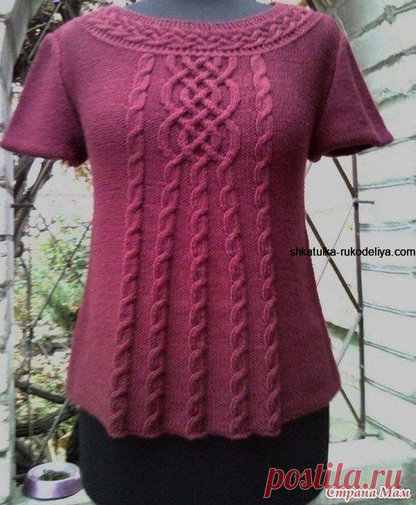 Красивая туника спицами Красивая туника спицами. Женская туника с косами и описанием